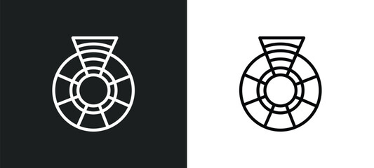 Poster - color wheel icon isolated in white and black colors. color wheel outline vector icon from geometry c