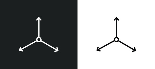 Poster - axis icon isolated in white and black colors. axis outline vector icon from geometry collection for web, mobile apps and ui.