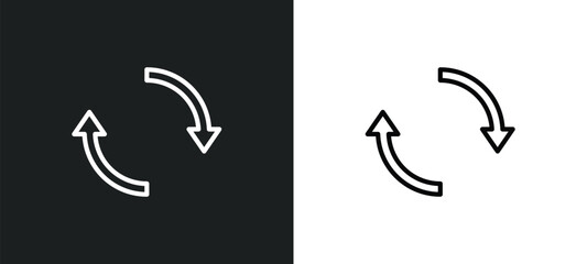 Poster - reverse icon isolated in white and black colors. reverse outline vector icon from geometry collection for web, mobile apps and ui.