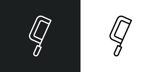Poster - fretsaw icon isolated in white and black colors. fretsaw outline vector icon from general collection for web, mobile apps and ui.