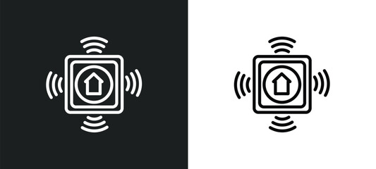 Poster - smart home hub icon isolated in white and black colors. smart home hub outline vector icon from general collection for web, mobile apps and ui.