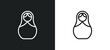 matryoshka icon isolated in white and black colors. matryoshka outline vector icon from general collection for web, mobile apps and ui.