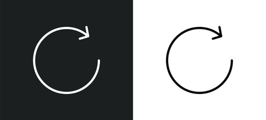 Aufkleber - clockwise icon isolated in white and black colors. clockwise outline vector icon from general collection for web, mobile apps and ui.