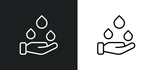 Poster - save water badge icon isolated in white and black colors. save water badge outline vector icon from general collection for web, mobile apps and ui.