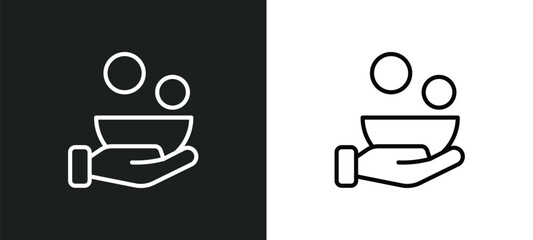 Poster - poverty icon isolated in white and black colors. poverty outline vector icon from general collection for web, mobile apps and ui.