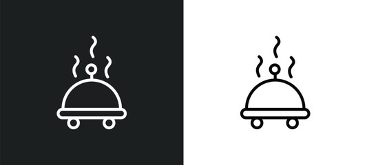 Poster - food delivery icon isolated in white and black colors. food delivery outline vector icon from genera