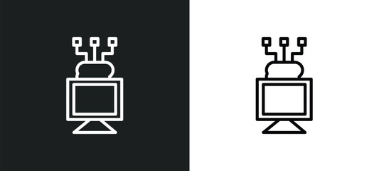 Fototapete - edge computing icon isolated in white and black colors. edge computing outline vector icon from general collection for web, mobile apps and ui.