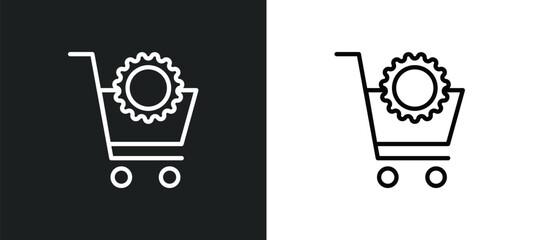 Wall Mural - ecommerce solutions icon isolated in white and black colors. ecommerce solutions outline vector icon from general collection for web, mobile apps and ui.