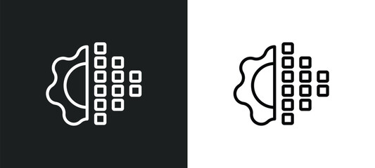 Aufkleber - digital transformation icon isolated in white and black colors. digital transformation outline vecto