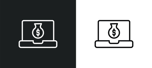 Poster - digital economy icon isolated in white and black colors. digital economy outline vector icon from ge