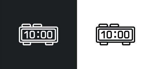 Poster - table clock icon isolated in white and black colors. table clock outline vector icon from furniture & household collection for web, mobile apps and ui.