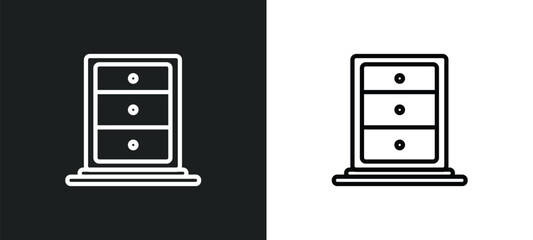 Wall Mural - cabinet icon isolated in white and black colors. cabinet outline vector icon from furniture & household collection for web, mobile apps and ui.