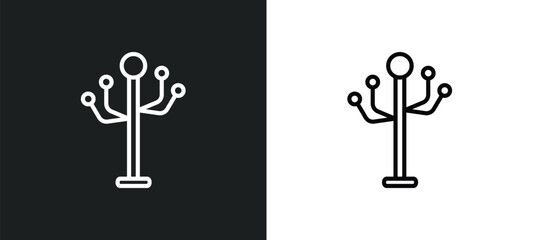 Poster - coat stand icon isolated in white and black colors. coat stand outline vector icon from furniture & household collection for web, mobile apps and ui.