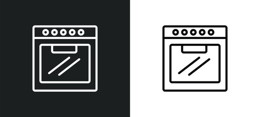 Poster - oven icon isolated in white and black colors. oven outline vector icon from furniture & household collection for web, mobile apps and ui.