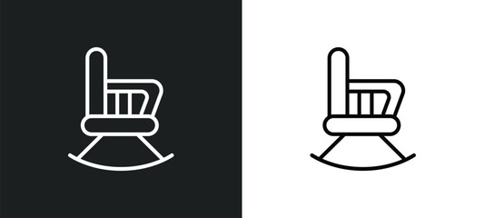 Poster - rocking chair icon isolated in white and black colors. rocking chair outline vector icon from furniture & household collection for web, mobile apps and ui.