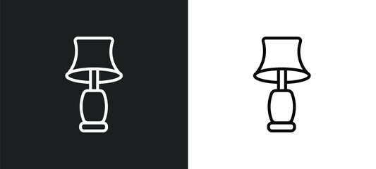 Poster - table lamp icon isolated in white and black colors. table lamp outline vector icon from furniture & household collection for web, mobile apps and ui.