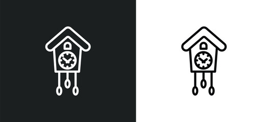 Poster - cuckoo clock icon isolated in white and black colors. cuckoo clock outline vector icon from furniture & household collection for web, mobile apps and ui.