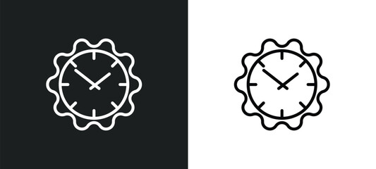 Poster - wall clock icon isolated in white and black colors. wall clock outline vector icon from furniture & household collection for web, mobile apps and ui.