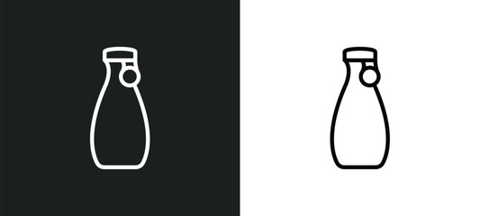 Poster - sake icon isolated in white and black colors. sake outline vector icon from food collection for web, mobile apps and ui.