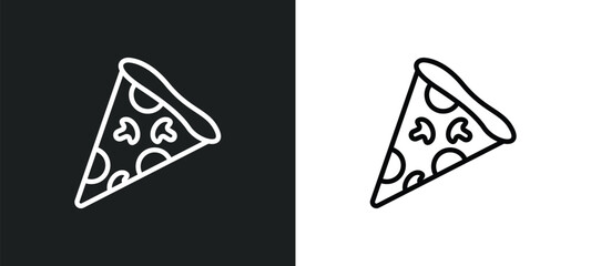 Wall Mural - triangular pizza slice icon isolated in white and black colors. triangular pizza slice outline vector icon from food collection for web, mobile apps and ui.