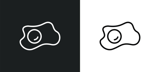 Poster - two eggs icon isolated in white and black colors. two eggs outline vector icon from food collection 