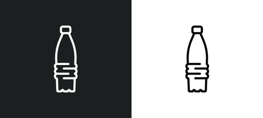 Poster - plastic water bottle icon isolated in white and black colors. plastic water bottle outline vector ic