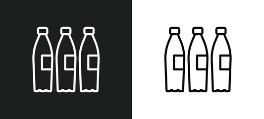 Poster - recycling bottles icon isolated in white and black colors. recycling bottles outline vector icon from food collection for web, mobile apps and ui.