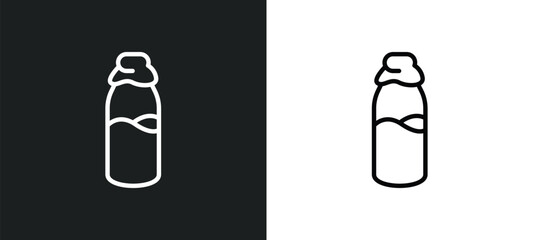 Wall Mural - milky icon isolated in white and black colors. milky outline vector icon from food collection for web, mobile apps and ui.