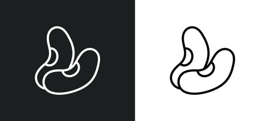 Poster - bean icon isolated in white and black colors. bean outline vector icon from food collection for web,