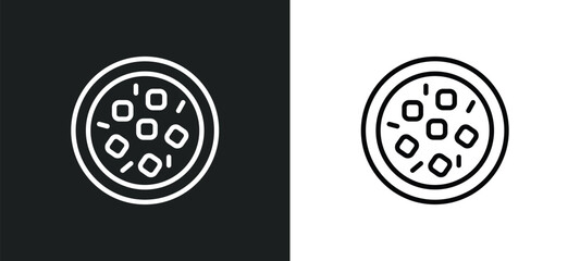 Poster - mapo tofu icon isolated in white and black colors. mapo tofu outline vector icon from food collection for web, mobile apps and ui.