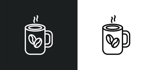 Poster - hot coffee cup icon isolated in white and black colors. hot coffee cup outline vector icon from food collection for web, mobile apps and ui.