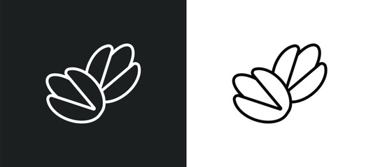 Poster - pistachio icon isolated in white and black colors. pistachio outline vector icon from food collection. thin collection for web, mobile apps and ui.