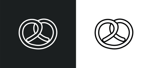 Poster - pretzel icon isolated in white and black colors. pretzel outline vector icon from food collection for web, mobile apps and ui.