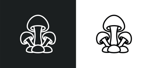 Poster - mushrooms icon isolated in white and black colors. mushrooms outline vector icon from food collection for web, mobile apps and ui.