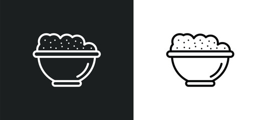 Poster - risotto icon isolated in white and black colors. risotto outline vector icon from food collection for web, mobile apps and ui.