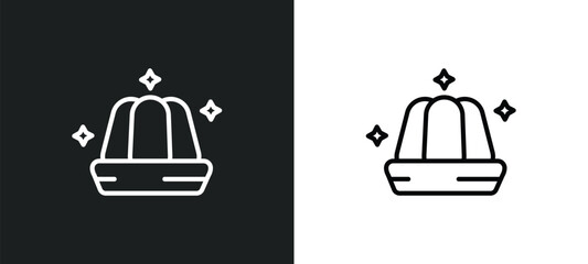 Poster - jelly icon isolated in white and black colors. jelly outline vector icon from food collection for web, mobile apps and ui.