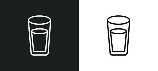 Wall Mural - water glass icon isolated in white and black colors. water glass outline vector icon from food collection for web, mobile apps and ui.