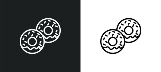 Poster - donuts icon isolated in white and black colors. donuts outline vector icon from food collection for web, mobile apps and ui.