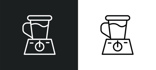 Poster - blend icon isolated in white and black colors. blend outline vector icon from food collection for web, mobile apps and ui.