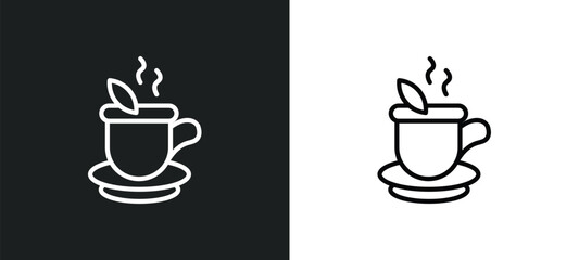 Wall Mural - hot herbal icon isolated in white and black colors. hot herbal outline vector icon from food collection for web, mobile apps and ui.
