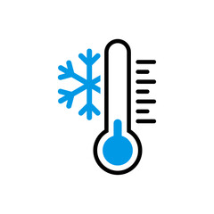 Wall Mural - thermometer with snowflake icon