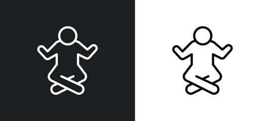 Poster - relaxed human icon isolated in white and black colors. relaxed human outline vector icon from feelings collection for web, mobile apps and ui.