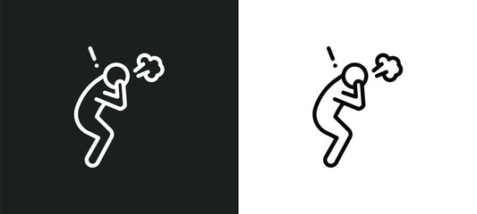 Poster - pissed off human icon isolated in white and black colors. pissed off human outline vector icon from 