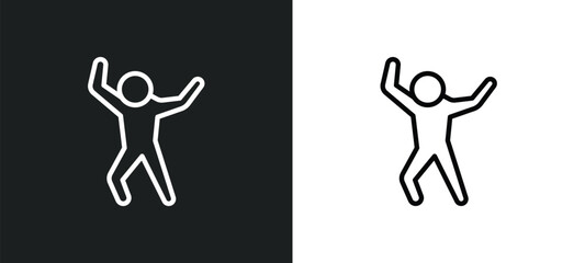 Wall Mural - happy human icon isolated in white and black colors. happy human outline vector icon from feelings collection for web, mobile apps and ui.