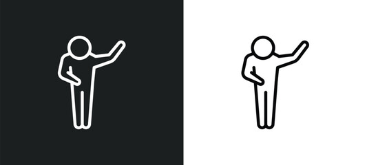 Poster - grateful human icon isolated in white and black colors. grateful human outline vector icon from feelings collection for web, mobile apps and ui.