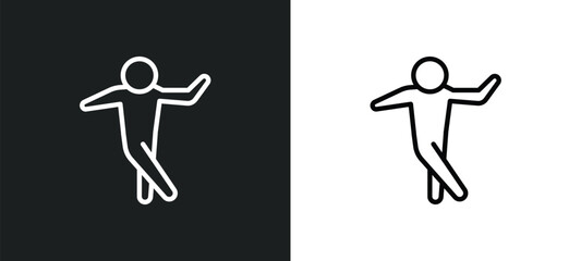 Poster - funny human icon isolated in white and black colors. funny human outline vector icon from feelings collection for web, mobile apps and ui.