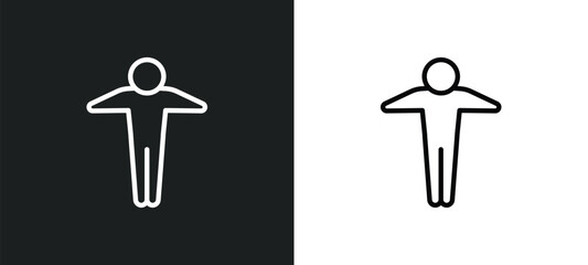 Poster - full human icon isolated in white and black colors. full human outline vector icon from feelings collection for web, mobile apps and ui.