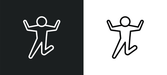 Poster - excited human icon isolated in white and black colors. excited human outline vector icon from feelings collection for web, mobile apps and ui.