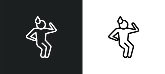 Wall Mural - anxious human icon isolated in white and black colors. anxious human outline vector icon from feelings collection for web, mobile apps and ui.