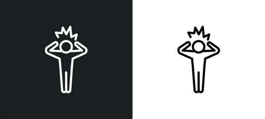 Poster - annoyed human icon isolated in white and black colors. annoyed human outline vector icon from feelings collection for web, mobile apps and ui.